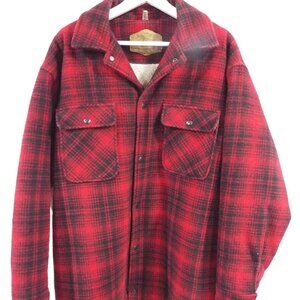 Woolrich Vintage Men's Mackinaw Red/Black Buffalo Plaid Wool Hunting Jacket Sz L